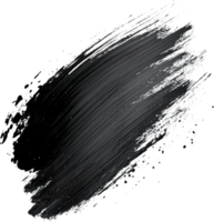 A streak of dark paint brushes across a black backdrop, showcasing texture and depth with rough edges and subtle light variations. png
