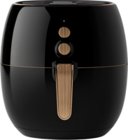 Sleek black air fryer with bronze accents offers a modern design and functionality for quick and healthy cooking at home appliance. png