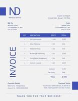 Blue Digital Marketing Freelancer Invoice Template