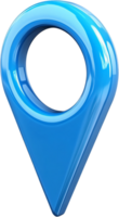 Vibrant blue location pin icon, symbolizing navigation, place markers, or geotagging in digital maps and mobile applications,isolated on black. png