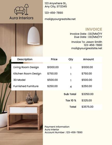 Interior Invoice