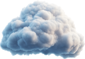 Fluffy cloud formation against a dark backdrop, showing a textured mass of white and blue hues, indicative of weather elements. png