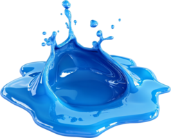 Captivating splash of vibrant blue liquid frozen in time, showcasing dynamic motion and smooth textures. Intense color on a dark background. png