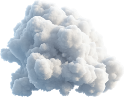 Fluffy white cloud formation against a dark background, exhibiting depth and texture with its clustered, billowing appearance. png
