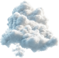A fluffy, voluminous cumulus cloud dominates the frame, showcasing its intricate texture and the soft gradient of light and shadow on its surface. png