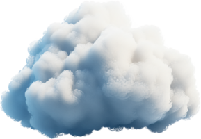 Isolated, fluffy white cloud formation. Weather element. The digital rendering captures cloud's airy texture against a transparent backdrop. png