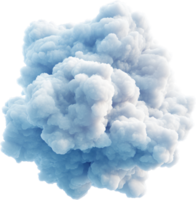Fluffy white and blue cumulonimbus cloud formation against a dark background, conveying weather phenomena, cloudscape and atmospheric conditions. png