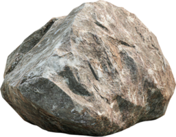 Isolated rock formation with a rugged, weathered surface, showcasing textures and earthy tones. Geological feature against a dark background. png