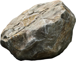 A sizable, standalone rock of rugged texture and earthy tones, set against a stark backdrop, emphasizing its unique mineral composition. png