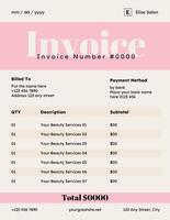 Simple Beauty Salon Invoice Template