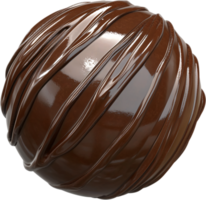 Glossy chocolate orb with flowing ridges, perfect for dessert lovers. A delectable delight presented in a sleek, rounded package. png