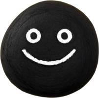 Smiling Rock, A dark stone with a whimsical, hand-drawn smiley face. Simplistic and lighthearted, adding a touch of joy to any setting. png