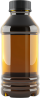 Sleek bottle filled with golden liquid, showcasing smooth lines and a dark cap, perfect for products requiring an elegant container. png