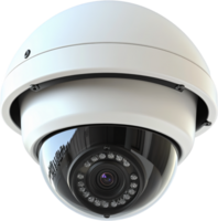 High-resolution security camera with wide-angle lens, designed for optimal surveillance, capturing clear visuals in diverse environments. png