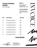 Black and White Beauty Salon Invoice Template