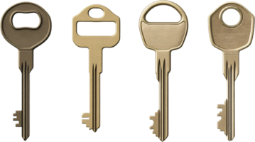 uma alinhar do metal chaves, cada com uma único topo forma, brilhos contra uma rígido Preto pano de fundo, representando segurança e Acesso soluções. png