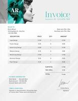 Aqua Grey Graphic Design Studio Invoice Template