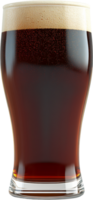 Refreshing tall glass filled with dark liquid, topped with a frothy foam. The condensation makes it look even more inviting. png