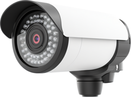 A high-resolution security camera designed for outdoor surveillance, ensuring safety, deterring crime and monitoring activity with infrared lights. png
