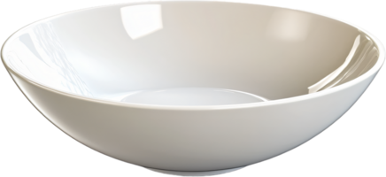 Simple white bowl with smooth rounded edge and a circular base is great for serving and general kitchen use and decoration, indoors. png