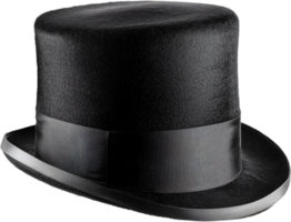 A formal top hat with a classic design, perfect for special occasions or adding a touch of vintage elegance to any outfit. png