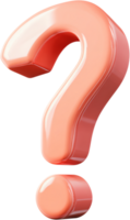 Shiny peach question mark. Asking questions, problem solving, curiosity, seeking information or an answer. Clear and inviting symbol. png