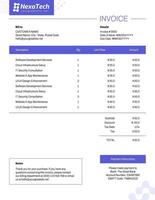 Tech Company Invoice template