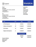 Software Development Invoice template