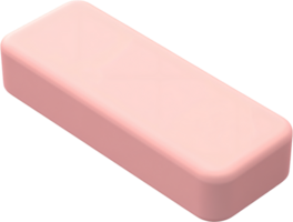 Isometric view of a pink bar with rounded edges against a black backdrop, showcasing simple and minimalist design with subtle shadows. png