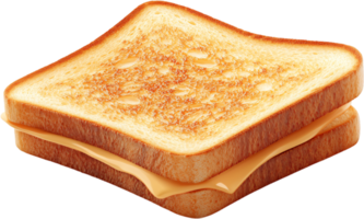 A delicious-looking cheese sandwich made with golden toasted bread, creating a comforting and appealing meal. Simple, yet satisfying. png