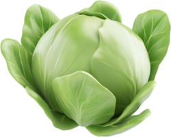 Fresh, green cabbage, A healthy vegetable with crisp, overlapping leaves, great for salads, cooking, and nutritional meals. png