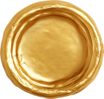 A gleaming circular badge or emblem crafted from gold. The design has a modern feel with a sense of minimalist yet opulent aesthetic. png