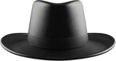 A timelessly stylish black hat, perfect for adding sophistication to any outfit or occasion, and providing shade from the sun. png