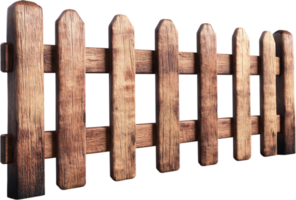 Rustic wooden fence, weathered and charming, defines boundaries with natural beauty. A garden's subtle enclosure. A country style statement. png