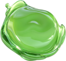 Abstract rendering of translucent, light-green, gel-like substance with a swirling texture and fluid appearance against a dark background. png