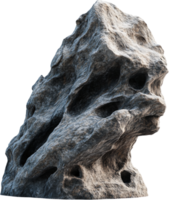 Detailed view of a weathered rock formation featuring natural holes and crevices, showcasing the unique texture and structure of natural stone. png