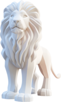 Majestic lion statue in a modern, stylized design, rendered in a soft, off-white hue. Powerful and elegant depiction of royalty. png