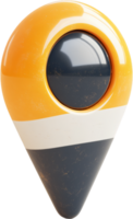Stylized map pin with an abstract color scheme of orange, white, and dark gray, perfect for modern designs. Great for location concepts. png