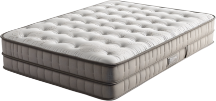 Luxurious white mattress featuring a plush, quilted top and supportive design, ensuring a comfortable and restful night's sleep. png