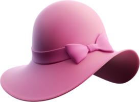 Elegant Pink Hat with Bow, A stylish accessory perfect for adding a touch of sophistication and charm to any occasion. png