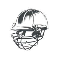 Cricket Helmet Black and White Design Illustration vector
