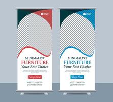 Furniture roll up display standee for presentation vector