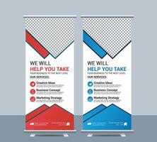 Abstract roll up display standee for presentation purpose vector