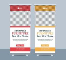 Furniture roll up standee for presentation purpose vector