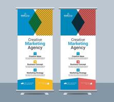 Business roll up display standee for presentation vector