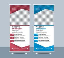Abstract Business roll up display standee for presentation vector