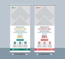 Furniture roll up standee for presentation vector