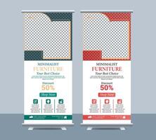 Furniture roll up display vector