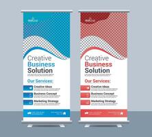 Business roll up display standee for presentation purpose templae vector