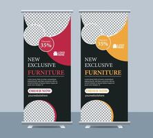 Furniture roll up display standee vector